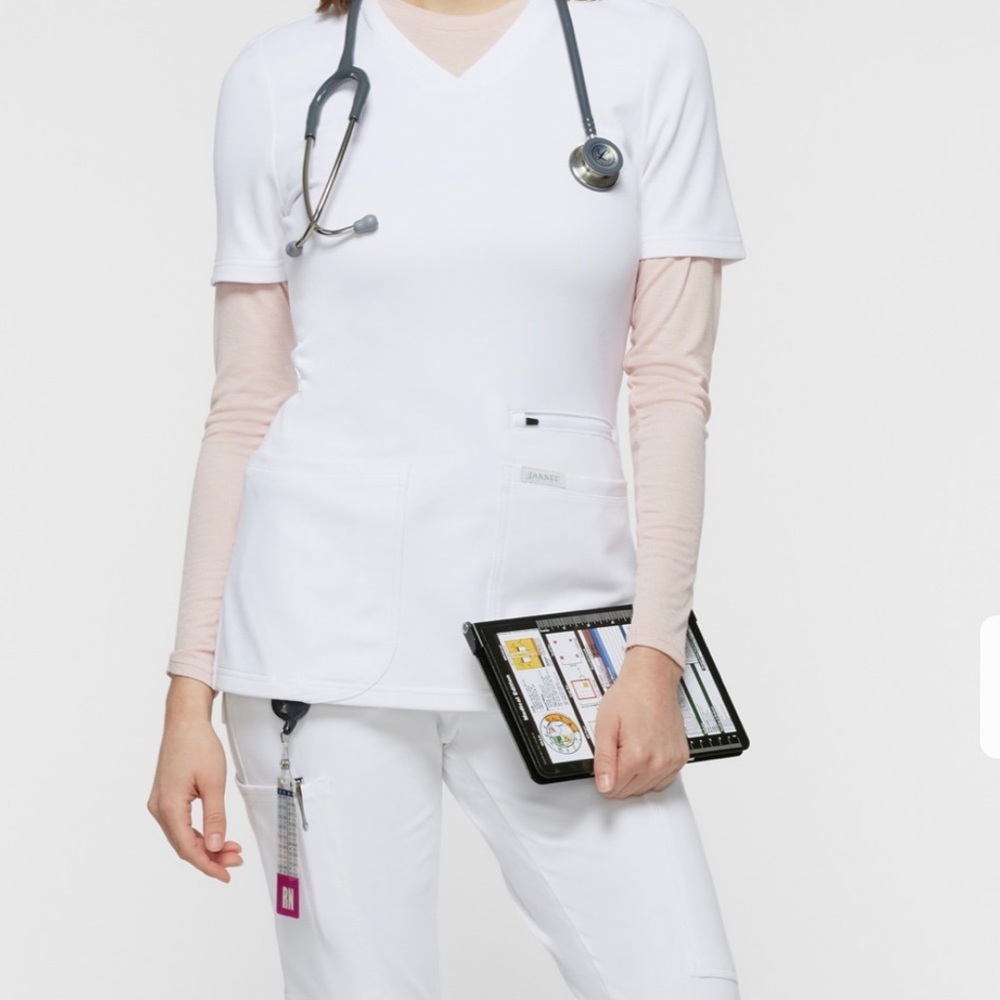Jaanuu Scrub in white